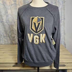 Women's NHL Las Vegas Golden Knights Lightweight Pullover Sweatshirt- Black/Gold